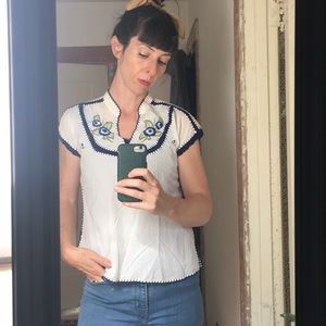 Vintage Mexican Embroidered Top